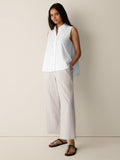 Classic Collar A-Line Sleeveless Shirt