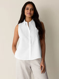 Classic Collar A-Line Sleeveless Shirt