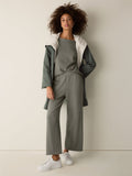 Garment Dyed Terry Wide Ankle Pant