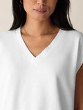 Garment Dyed Terry V-Neck Sleeveless Top