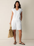 Garment Dyed Terry V-Neck Sleeveless Top