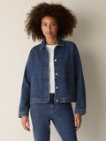Cotton Stretch Denim Classic Collar Jacket