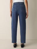 Cotton Stretch Denim Ankle Lantern Pant
