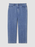 Cotton Stretch Denim Straight Ankle Jean