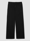 Cotton Stretch Denim Full Length Wide Pant