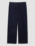 Cotton Stretch Denim Full Length Wide Pant