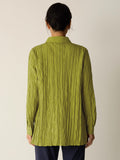 Crinkle Silk Habutai Classic Collar Shirt
