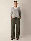 Organic Linen Cotton V-Neck Box-Top