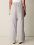Striped Linen Sheen Full-Length Trouser