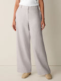 Striped Linen Sheen Full-Length Trouser