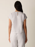 Striped Linen Sheen Square Top