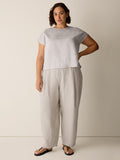Striped Linen Sheen Square Top