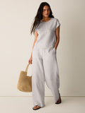 Striped Linen Sheen Square Top
