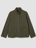 Slubby Organic Cotton Linen High Collar Jacket