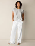 Slubby Organic Cotton Linen Full-Length Straight Pant