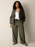 Slubby Organic Cotton Linen Full-Length Straight Pant