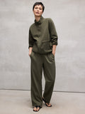 Slubby Organic Cotton Linen Full-Length Straight Pant