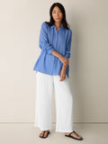 Striped Organic Cotton Gauze Classic Collar Shirt