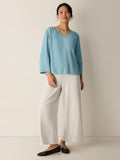 Silk Georgette Crepe V-Neck Top