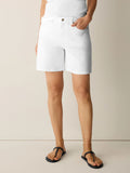 Garment-Dyed Organic Cotton Denim Shorts