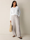 Heavy Organic Linen Straight Full Length Trouser