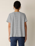 Striped Organic Linen Jersey Crew Neck Short Sleeve Tee