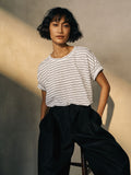 Organic Linen Jersey Stripe Crew Tee