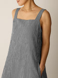 Organic Cotton Pucker Check Lantern Dress