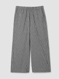 Check Print Wide Leg Ankle Pants