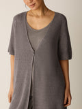 Organic Linen Délavé V-Neck Long Cardigan