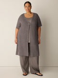 Organic Linen Délavé V-Neck Long Cardigan