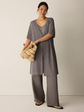 Organic Linen Délavé V-Neck Long Cardigan