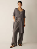 Organic Linen Délavé V-Neck Long Cardigan