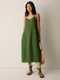 Washed Organic Linen Délavé Lantern Cami Dress