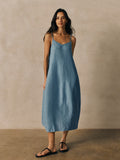 Washed Organic Linen Délavé Lantern Cami Dress