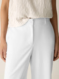 Cotton Blend Ponte High Waisted Wide Ankle Trouser