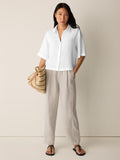 Organic Handkerchief Linen Elbow Sleeve Shirt
