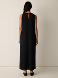 Woven Plissé Round Neck Dress