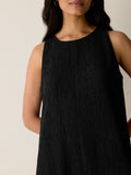 Woven Plissé Round Neck Dress
