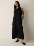 Woven Plissé Round Neck Dress