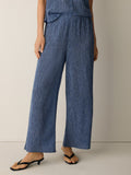 Woven Plissé Wide Leg Pant
