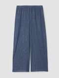 Woven Plissé Wide Leg Pant