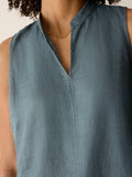 Organic Linen Split Collar Dress