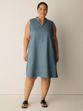 Organic Linen Split Collar Dress