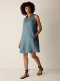 Organic Linen Split Collar Dress