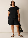 Organic Linen High Waisted Walking Short