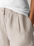 Organic Linen High Waisted Walking Short