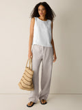 Organic Linen Round Neck Shell