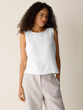 Organic Linen Round Neck Shell