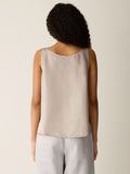 Lightweight Satin Shimmer Scoop Neck Tank